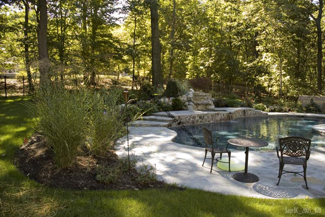 Fully landscaped poolside patio