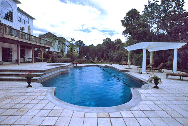 Pool with outdoor spa