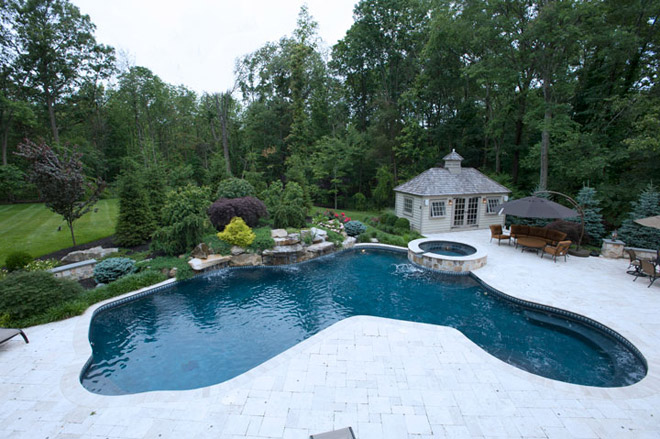 Concrete Pool with Stone Paver Decking